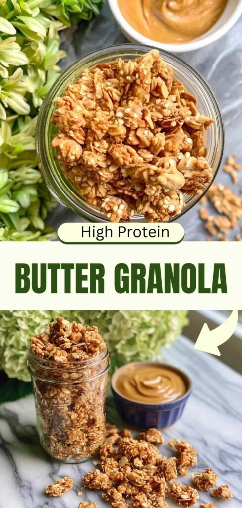 High Protein Peanut Butter Granola Recipe - 4 Ingredients Only
