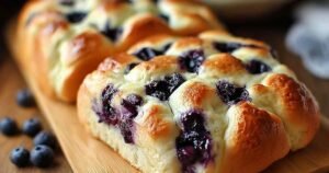 Blueberry cottage cheese cloud loaves golden brown