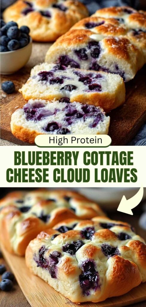 High Protein Blueberry Cottage Cheese Cloud Loaves 65 Calories Each