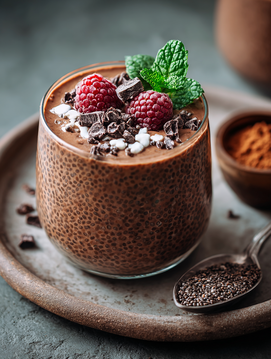 High Protein Chocolate Chia Seed Pudding