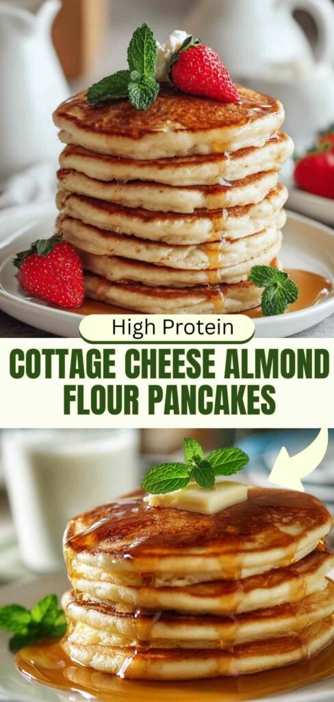 High Protein Cottage Cheese Almond Flour Pancakes 20g Protein Recipe