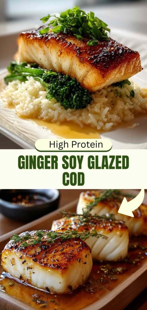 High Protein Ginger Soy Glazed Cod Healthy Weeknight Dinner