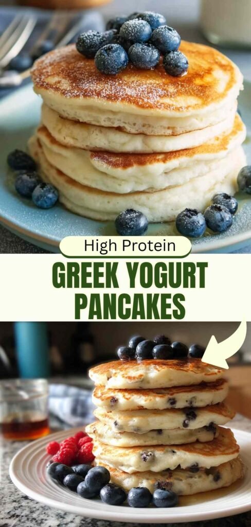 High Protein Greek Yogurt Pancakes - Fluffy & Delicious Recipe