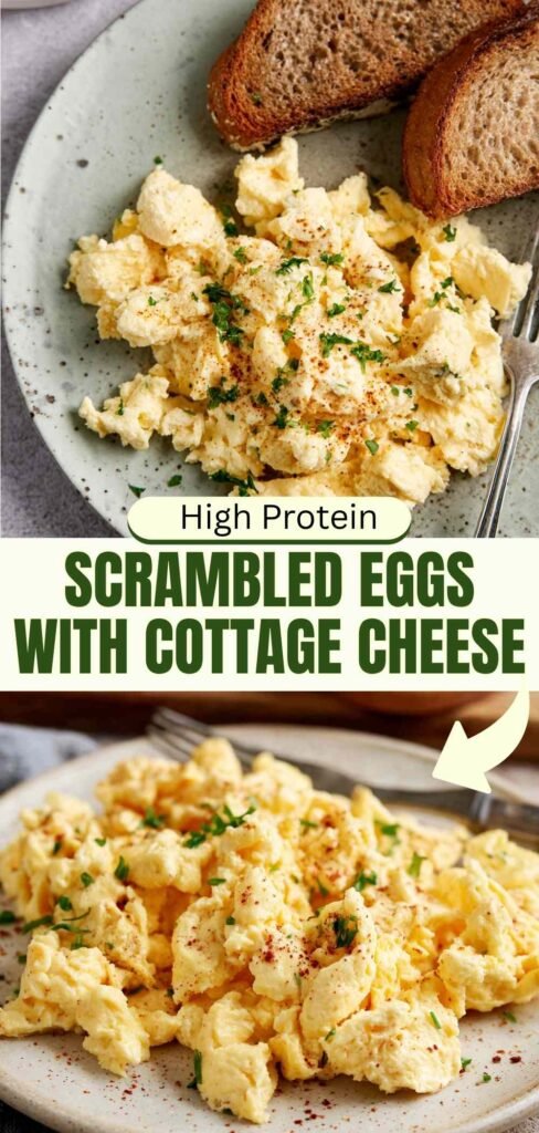 High Protein Scrambled Eggs with Cottage Cheese 25g Protein