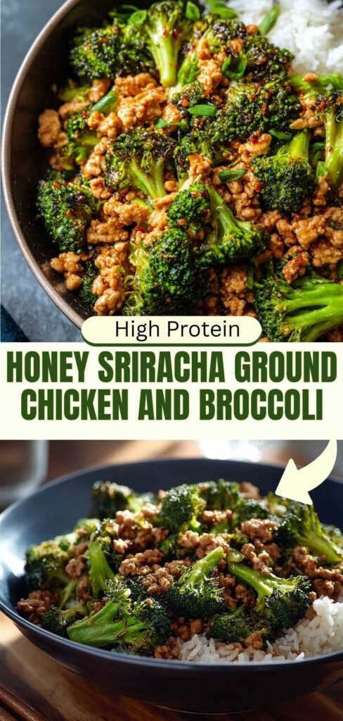 High Protein Honey Sriracha Ground Chicken and Broccoli - 30g Protein