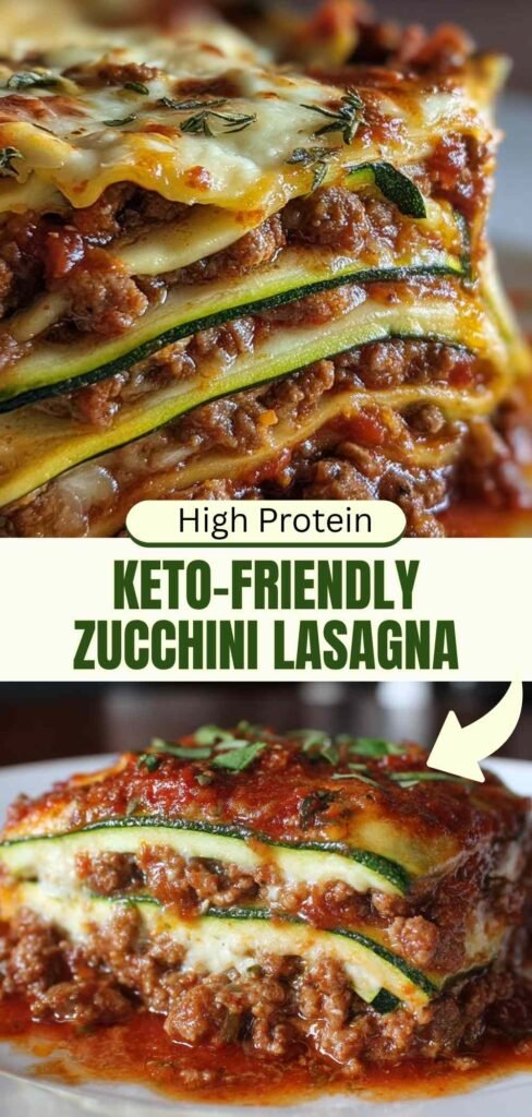 High Protein Keto Zucchini Lasagna Recipe - Low Carb Comfort Food (25g+ Protein)