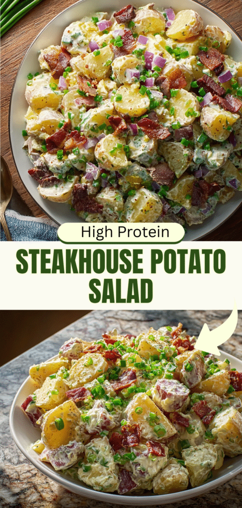 Rich in Protein Steakhouse Potato Salad Loaded BBQ Side Dish