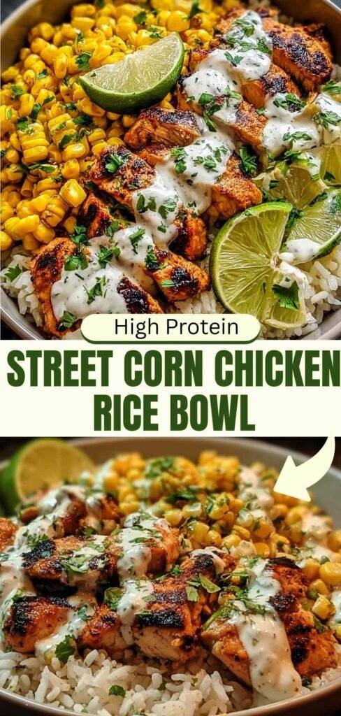High Protein Street Corn Chicken Rice Bowl - 30g Protein Per Serving