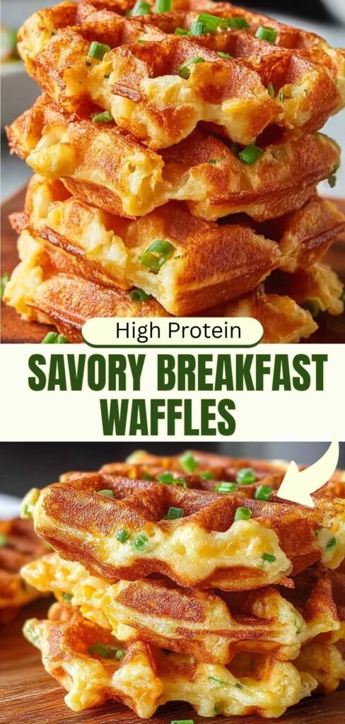 High Protein Savory Breakfast Waffles