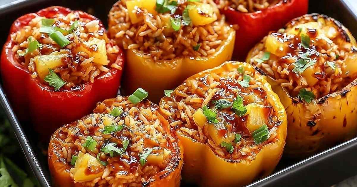 Teriyaki Chicken Stuffed Peppers