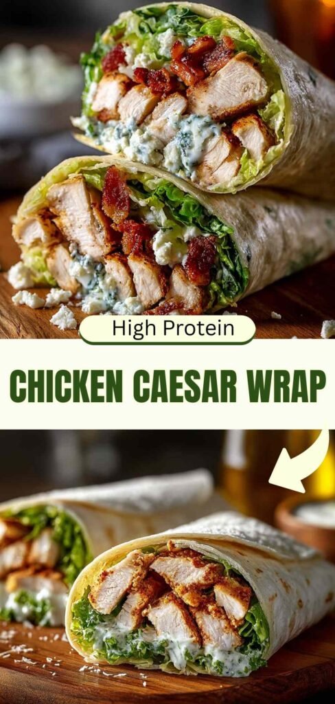 High Protein Chicken Caesar Wrap Recipe - 35g+ Protein Per Serving