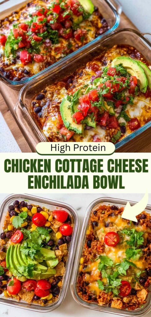 High Protein Cottage Cheese Enchilada Bowls - 39g Protein in 344 Calories