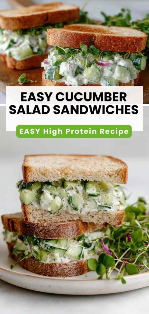 Easy Cucumber Salad Sandwiches Fresh Light Lunch with Yogurt and Feta
