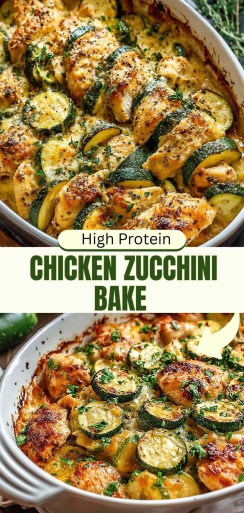 Easy High Protein Chicken Zucchini Bake Recipe (30g+ Protein!)