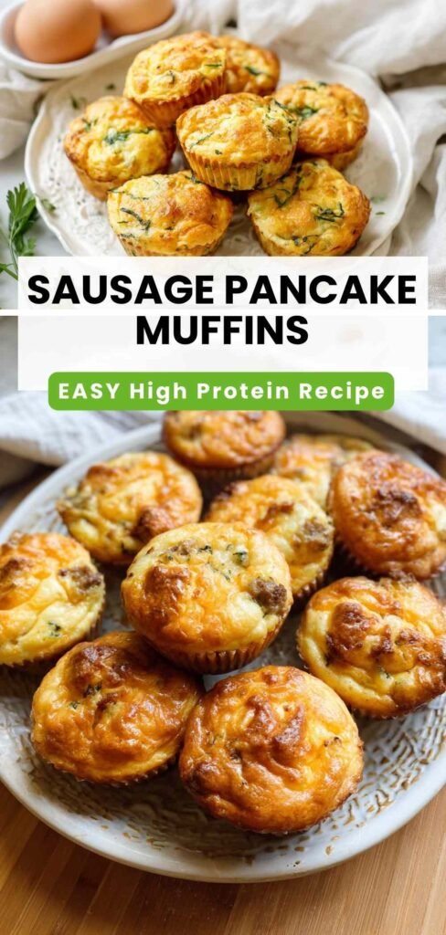 High Protein Sausage Pancake Muffins - 11g Protein Per Muffin!