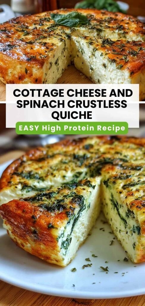 High Protein Cottage Cheese and Spinach Crustless Quiche (22g+ Protein!)
