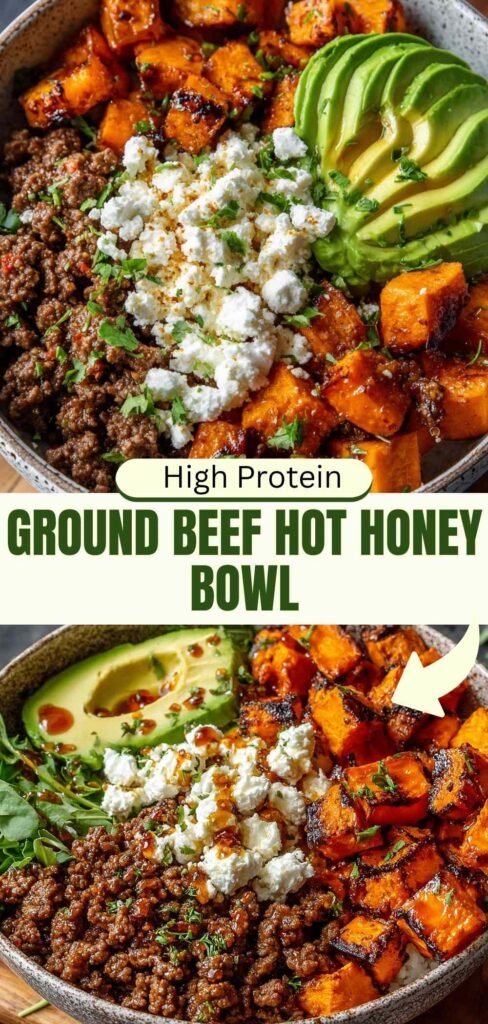 Ground Beef Hot Honey Bowl High Protein Viral Recipe 38g Protein