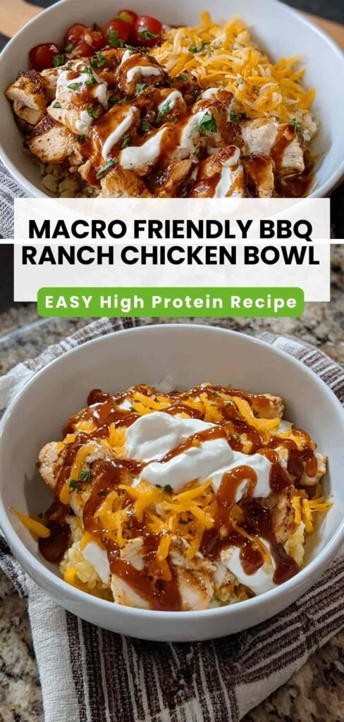High Protein BBQ Ranch Chicken Bowl 42g Protein Rich Recipe