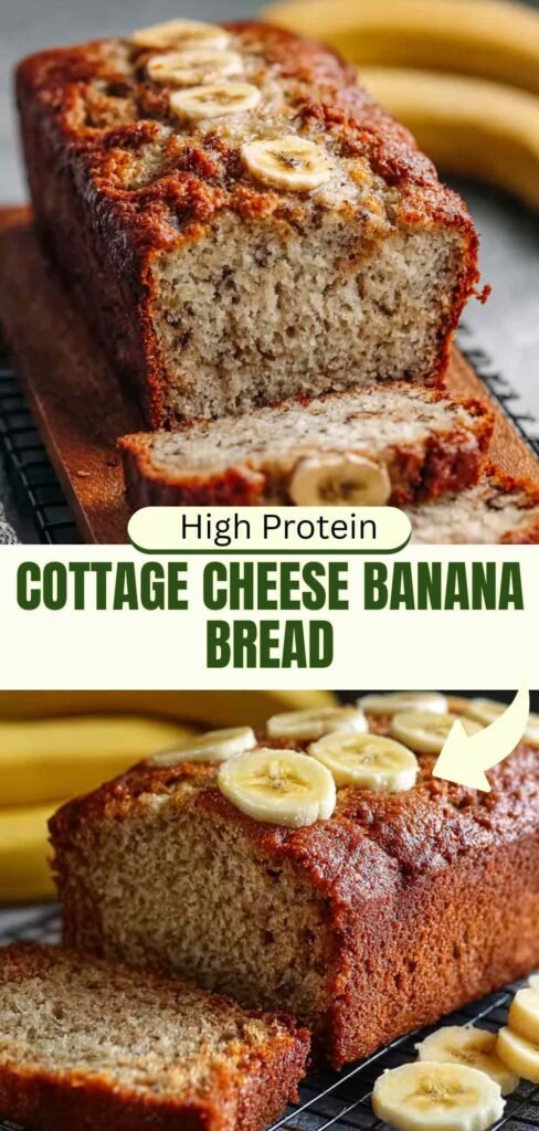 High Protein Cottage Cheese Banana Bread 11g Protein Per Slice