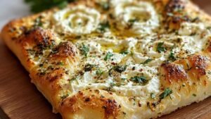 Easy 2-ingredient cottage cheese flatbread golden and cooked on skillet