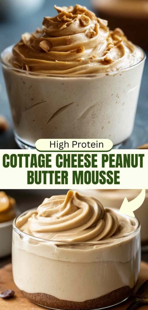 High Protein Cottage Cheese Peanut Butter Mousse 20g Protein Dessert Recipe