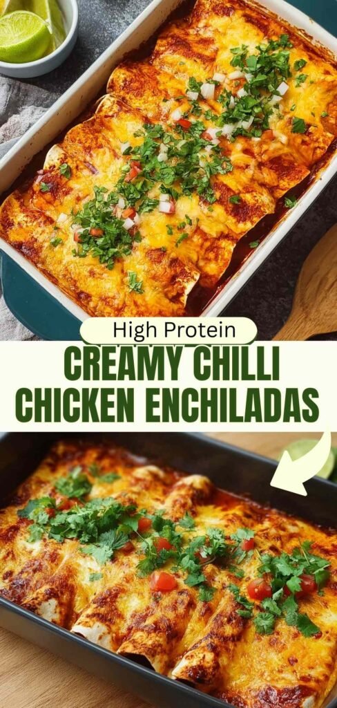 High Protein Creamy Chilli Chicken Enchiladas - 30g Protein Per Serving