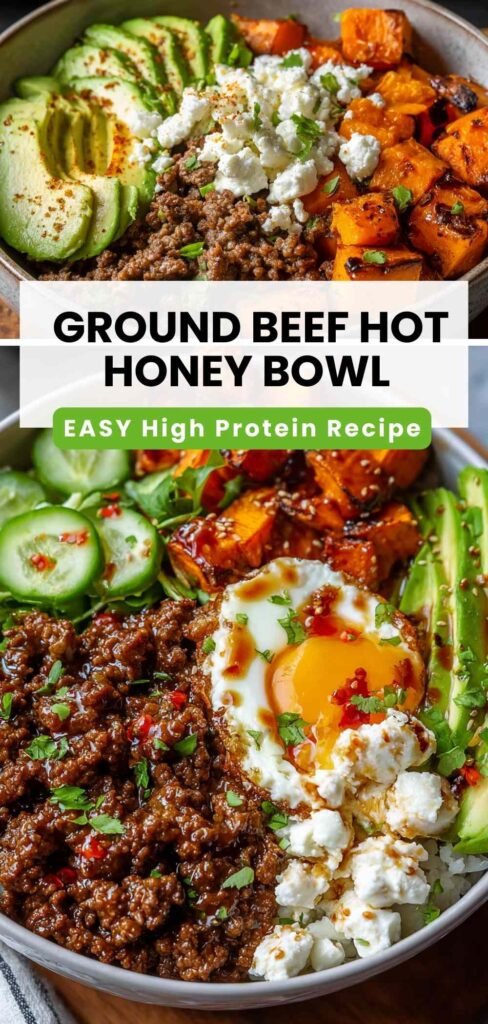High Protein Ground Beef Hot Honey Bowl