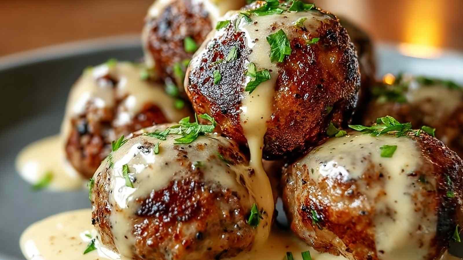 Korean BBQ meatballs mixture being formed with ground beef and Asian seasonings