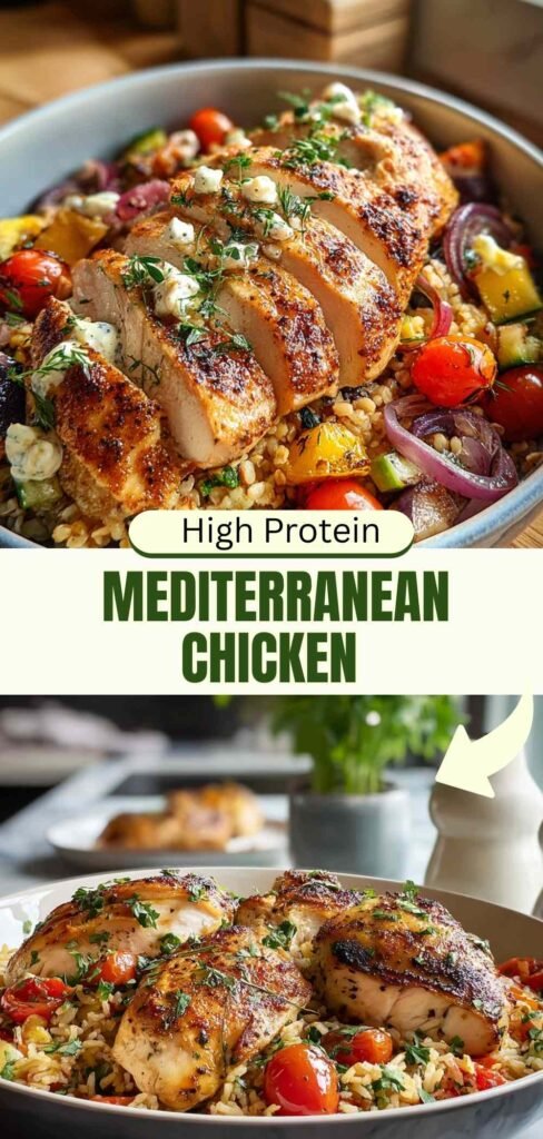 High Protein Mediterranean Chicken Recipe 49g Protein Per Serving