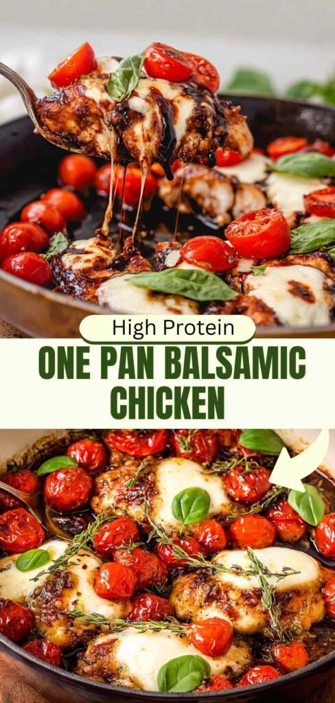 High Protein One Pan Balsamic Chicken Recipe 63g Protein