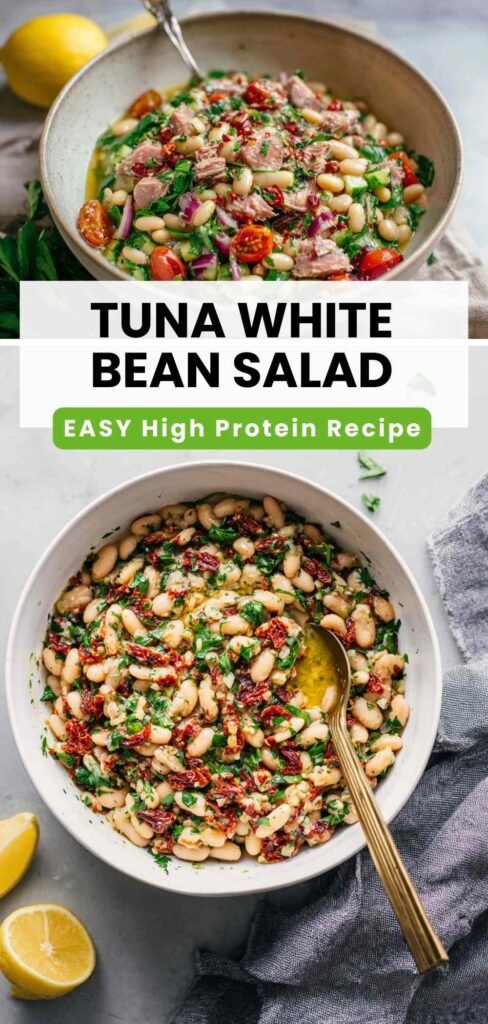 High Protein Tuna White Bean Salad Quick Lunch
