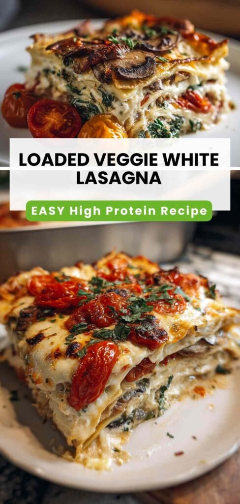 Loaded Veggie White Lasagna Rich in Protein Comfort Food 1