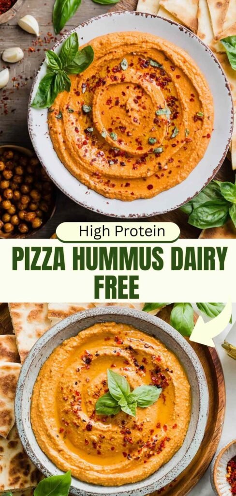 High Protein Pizza Hummus Dairy Free Recipe - 12g Protein Per Serving