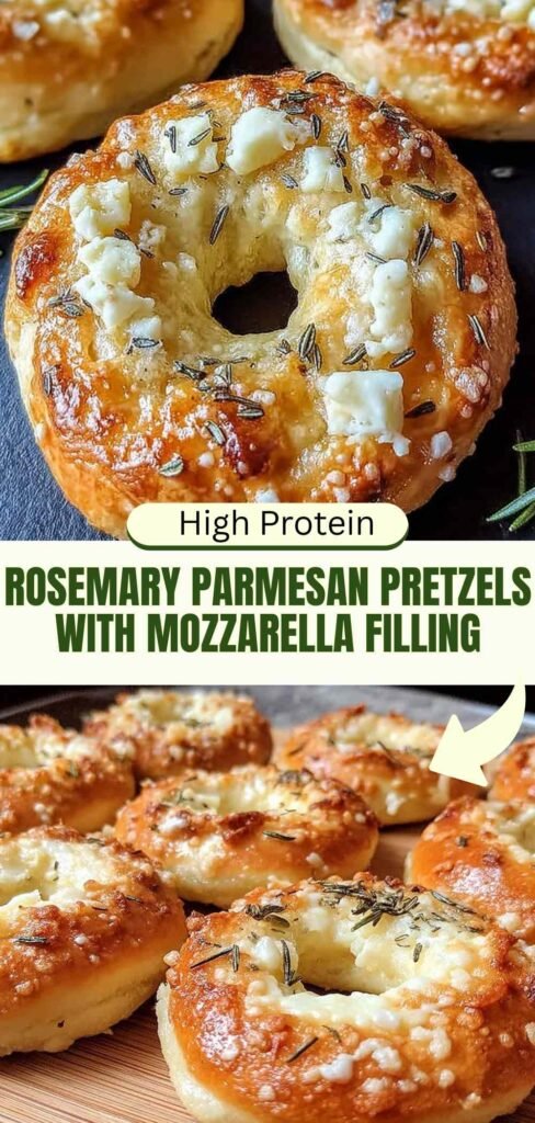 Rosemary Parmesan Pretzels with Mozzarella Filling