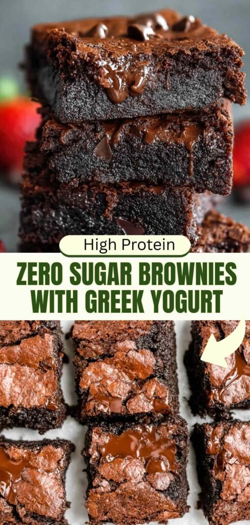Easy Zero Sugar Brownies with Greek Yogurt