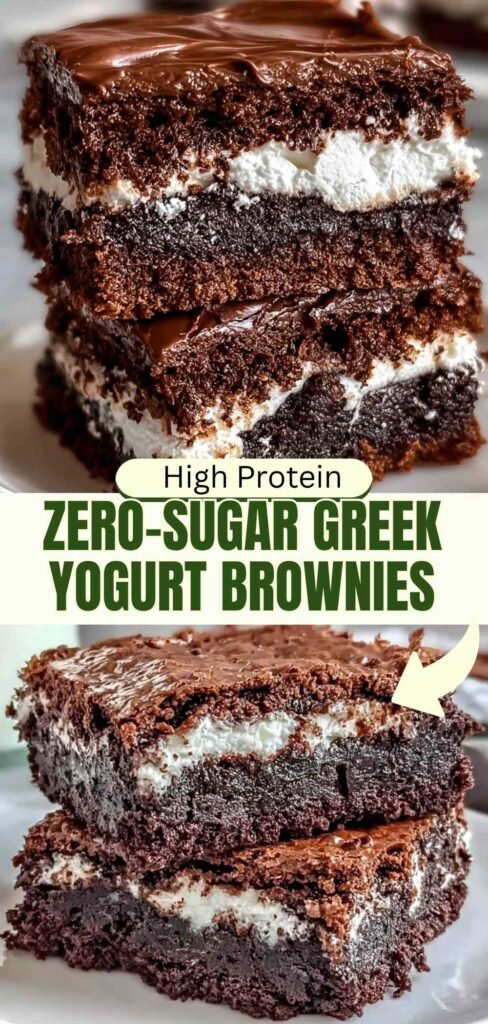 Zero Sugar Greek Yogurt Brownies High Protein Fudgy Dessert Recipe Keto Friendly