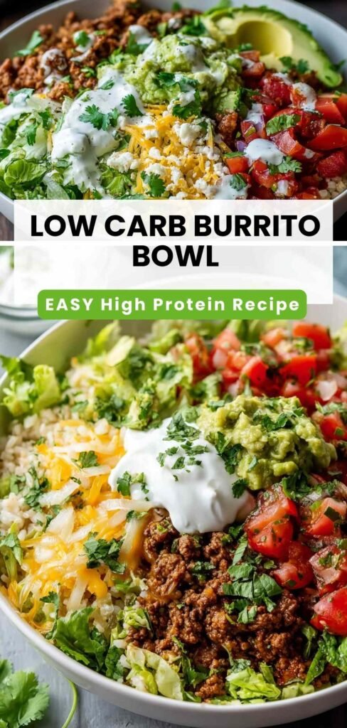 Easy High Protein Low Carb Burrito Bowl Recipe (35g+ Protein!)
