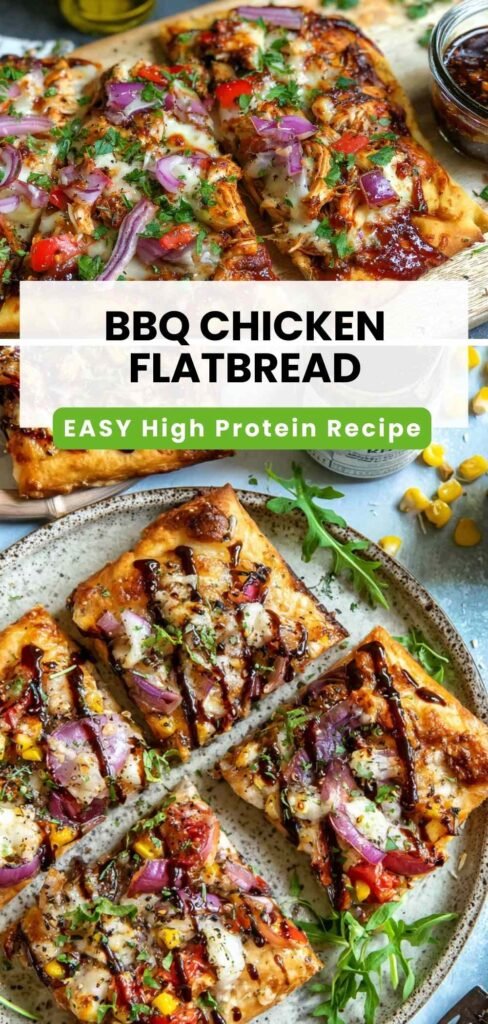 High Protein BBQ Chicken Flatbread Recipe - 32g Protein.
