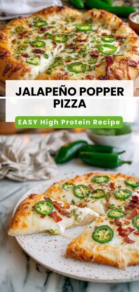 High Protein Jalapeño Popper Pizza Recipe - 40g Protein Per Pizza.