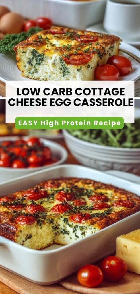 High Protein Low Carb Cottage Cheese Egg Casserole