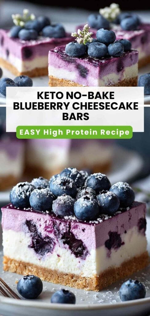 Keto No-Bake Blueberry Cheesecake Bars - No Oven Required!