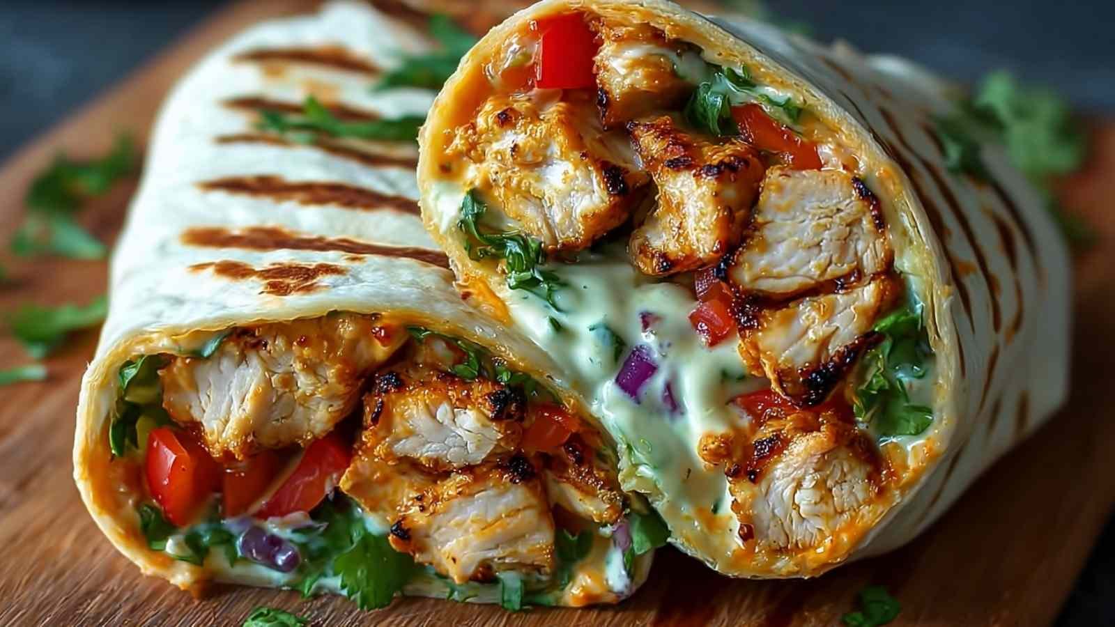 Savory Chipotle Ranch Grilled Chicken Burrito 1